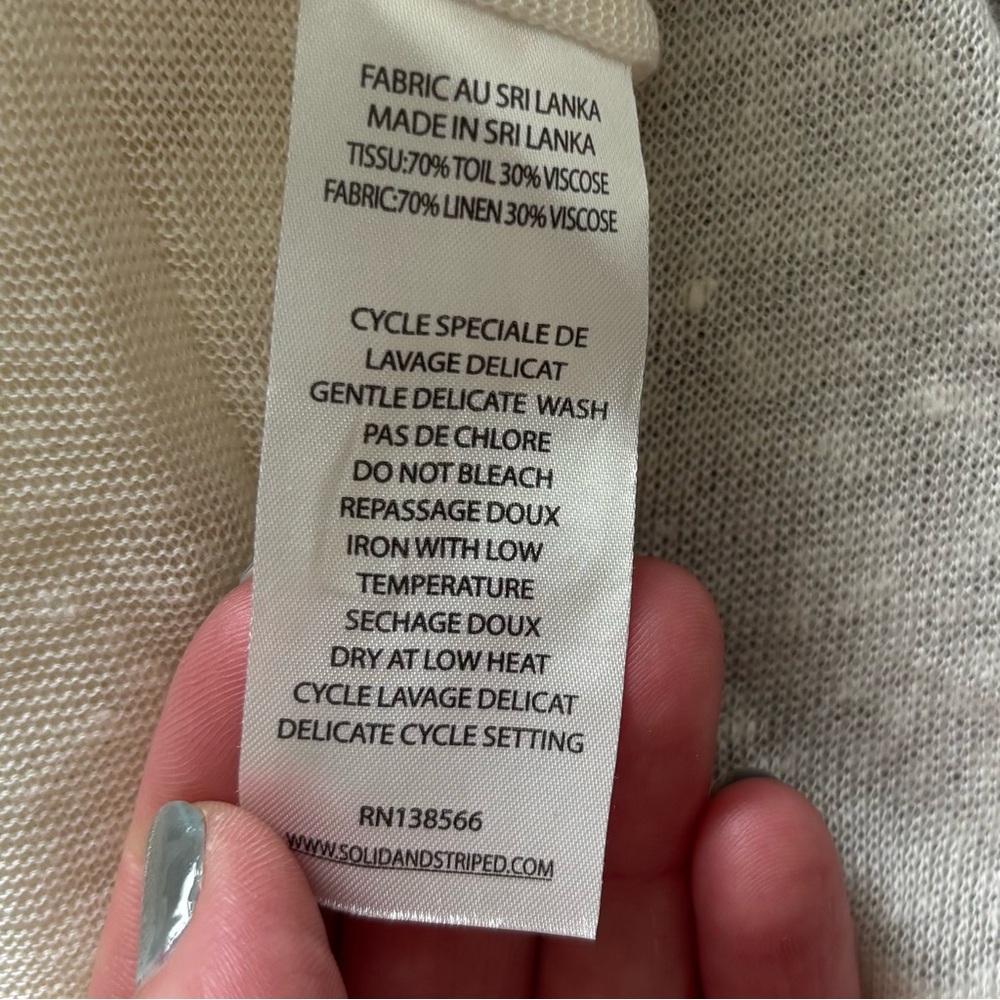 SOLID AND STRIPED SHEER Button-Up Long Sleeve Shirt Dress W/ Pockets Size Large - Picture 3 of 6